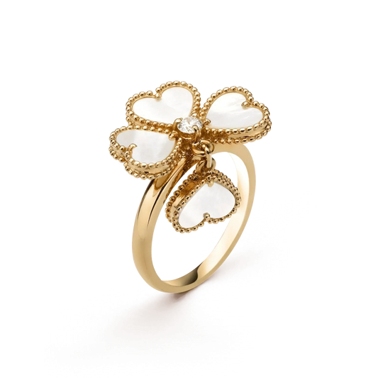 [Am jewelry]SWEET CLOVER WHITE MOP RING