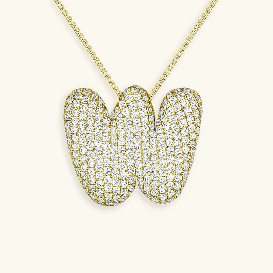 [AM Jewels]Bubble Initial Diamond Necklace