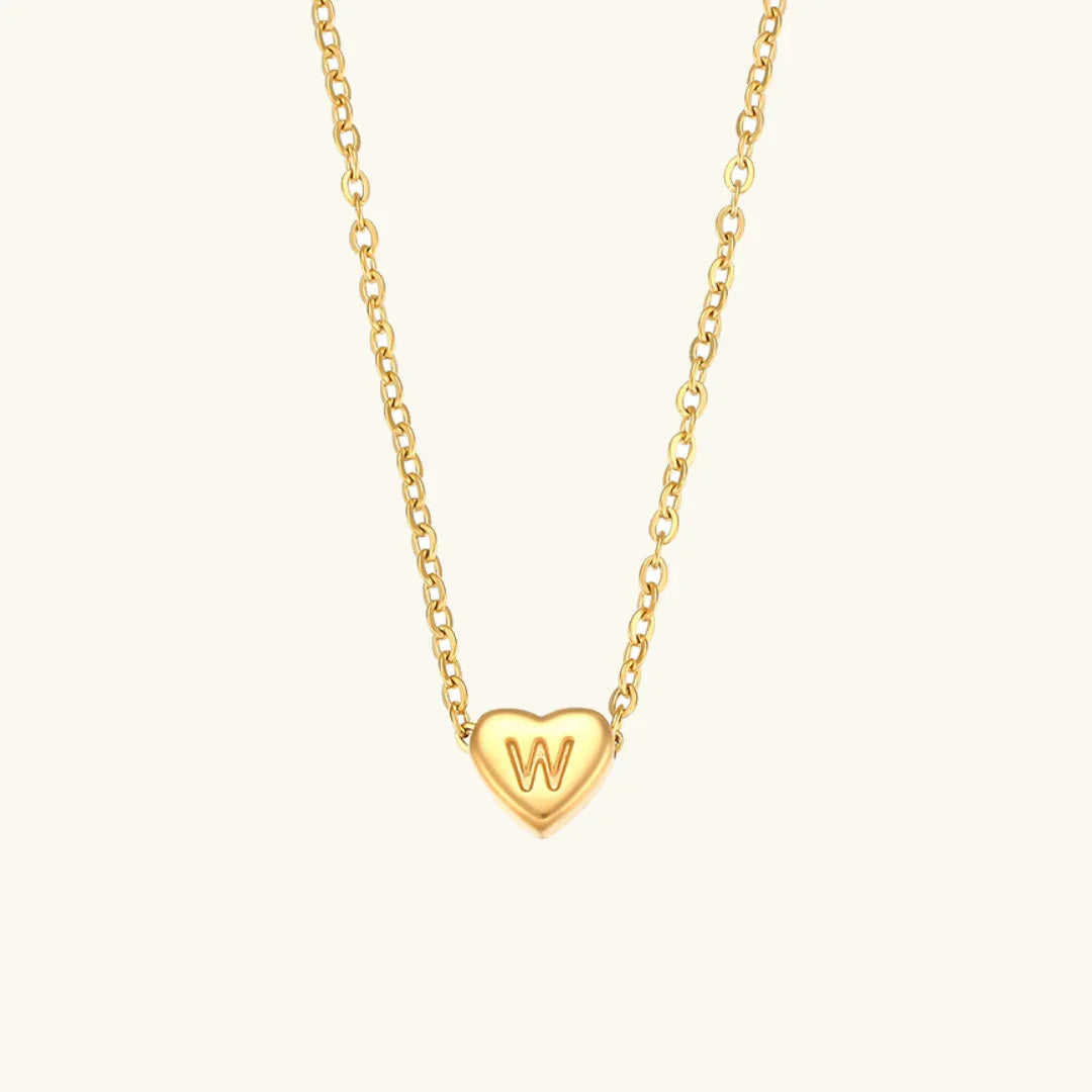 [AM Jewels]Heart Initial Gold Necklace