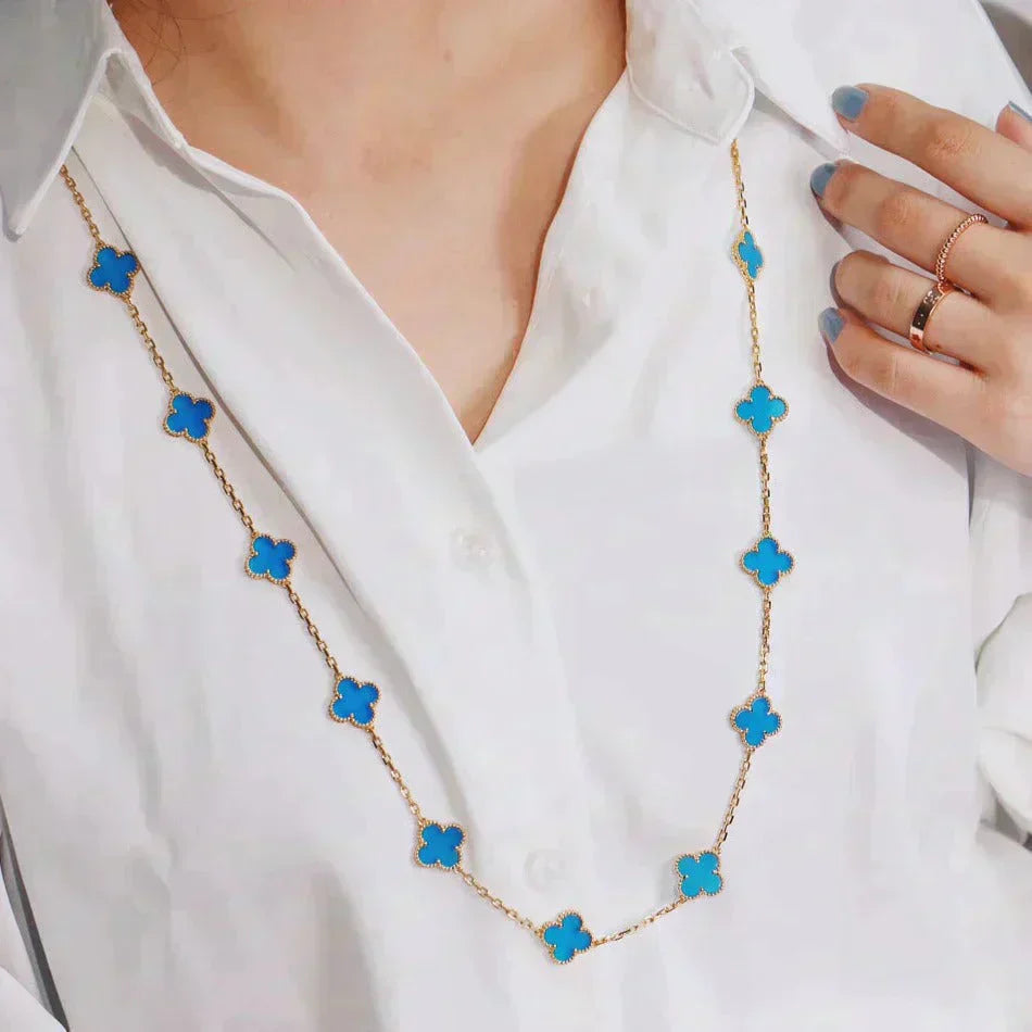 [Am jewelry]CLOVER 20 MOTIFS TURQUOISE GOLD