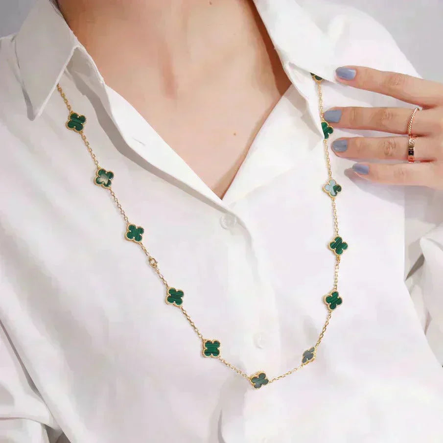 [Am jewelry]CLOVER 20 MOTIFS MALACHITE GOLD