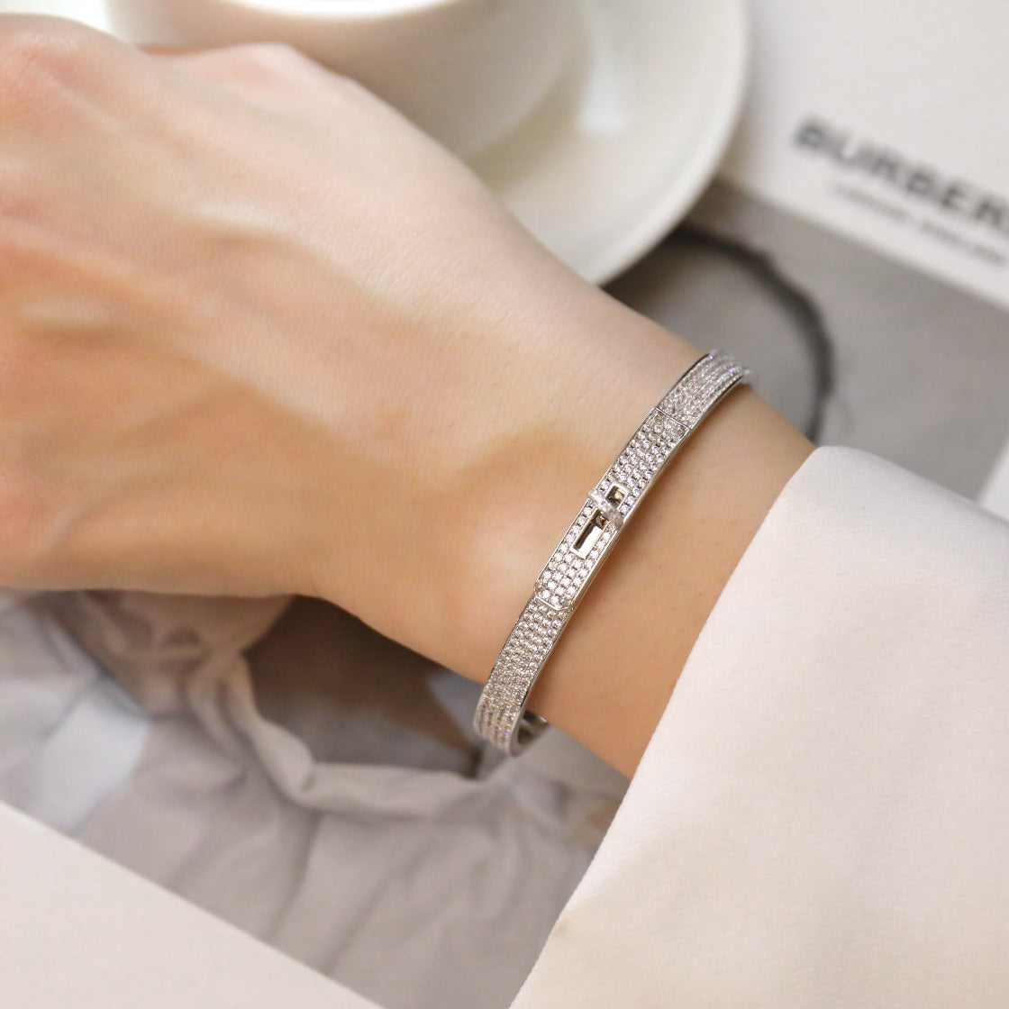 [Am jewelry]KELLY BRACELET DIAMOND PAVED