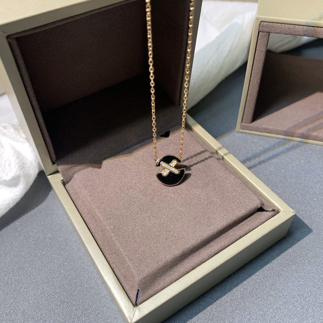 [Am jewelry]JEUX DE PINK GOLD DIAMOND NECKLACE