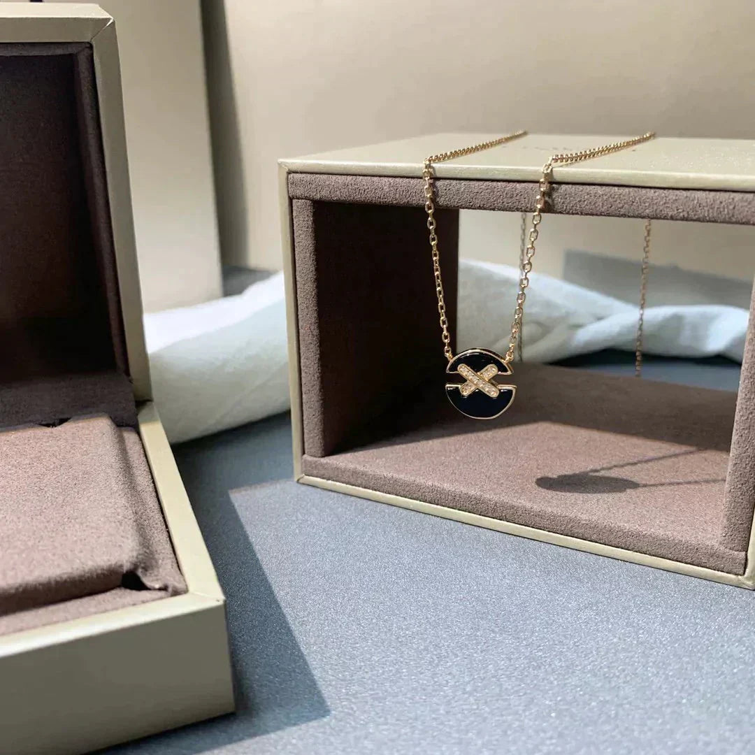 [Am jewelry]JEUX DE ROSE GOLD DIAMOND NECKLACE