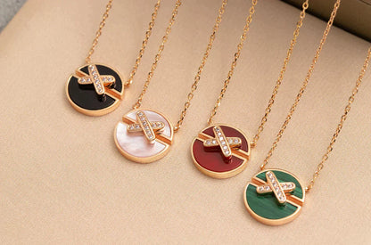 [Am jewelry]JEUX DE ROSE GOLD DIAMOND NECKLACE