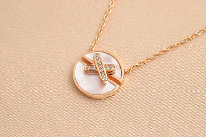 [Am jewelry]JEUX DE ROSE GOLD DIAMOND NECKLACE