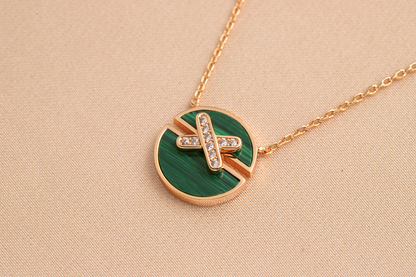 [Am jewelry]JEUX DE PINK GOLD DIAMOND NECKLACE