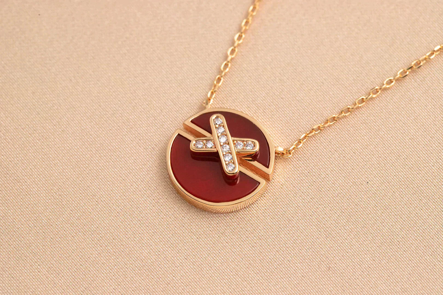 [Am jewelry]JEUX DE ROSE GOLD DIAMOND NECKLACE