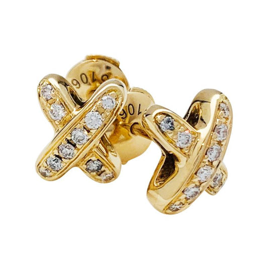 [Am jewelry]JEUX DE GOLD DIAMOND EARRINGS