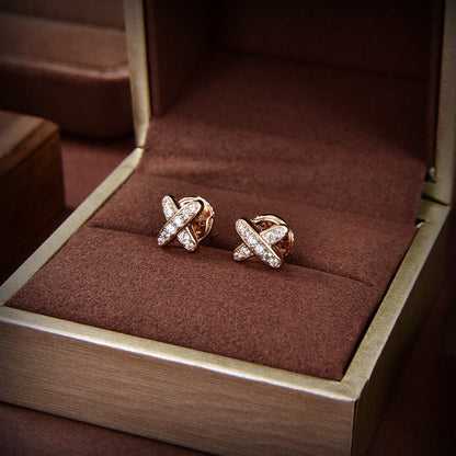 [Am jewelry]JEUX DE GOLD DIAMOND EARRINGS