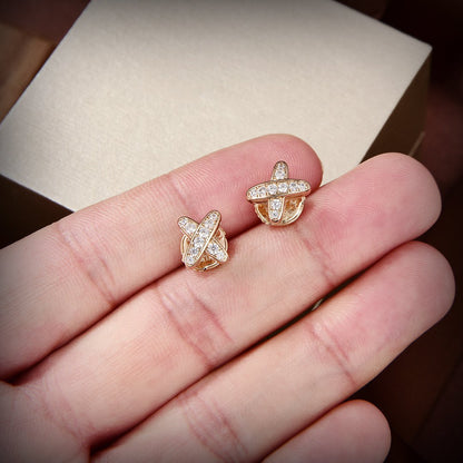 [Am jewelry]JEUX DE GOLD DIAMOND EARRINGS