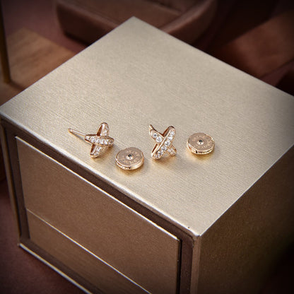 [Am jewelry]JEUX DE GOLD DIAMOND EARRINGS