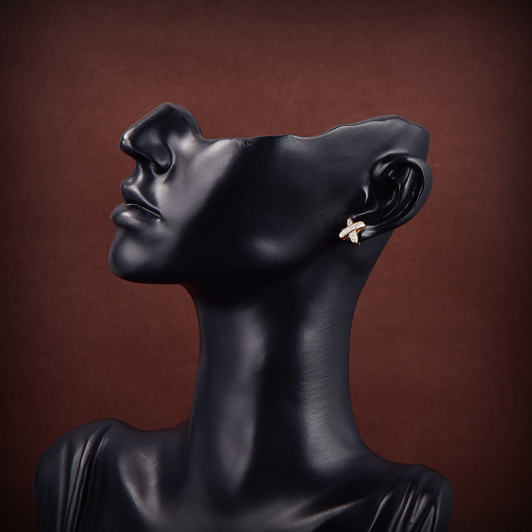 [Am jewelry]JEUX DE GOLD DIAMOND EARRINGS