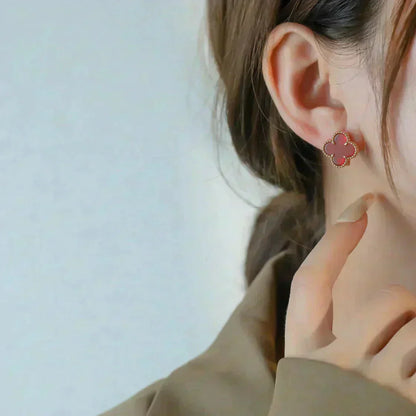 [Am jewelry]CLOVER MEDIUM 1 MOTIFS CARNELIAN  EARRINGS