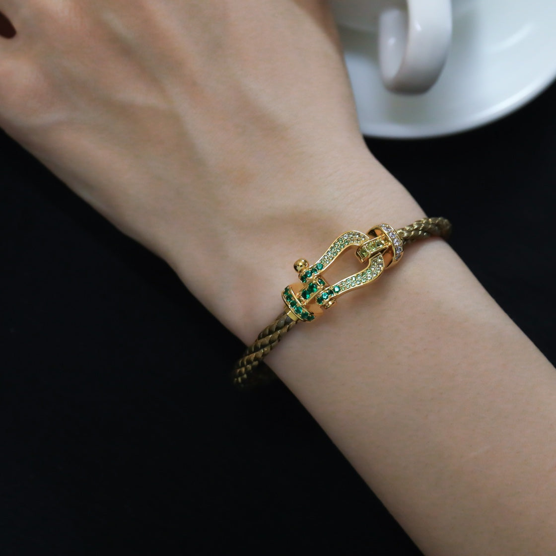 [Am jewelry]FORCE 10 GOLD GREEN DIAMOND PAVED