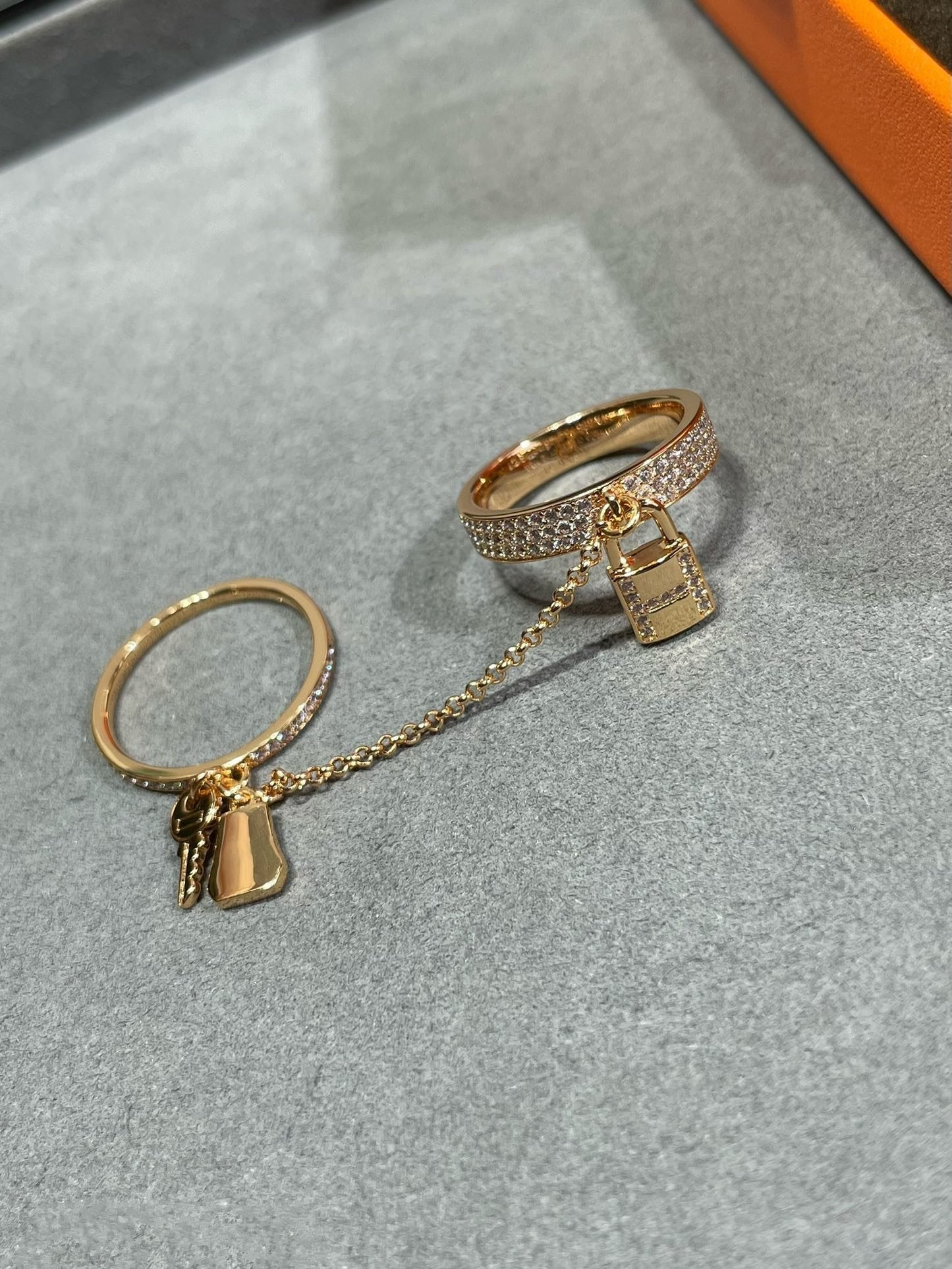 [Am jewelry]HM KELLY CLOCHETTE DOUBLE RING IN  WITH DIAMONDS