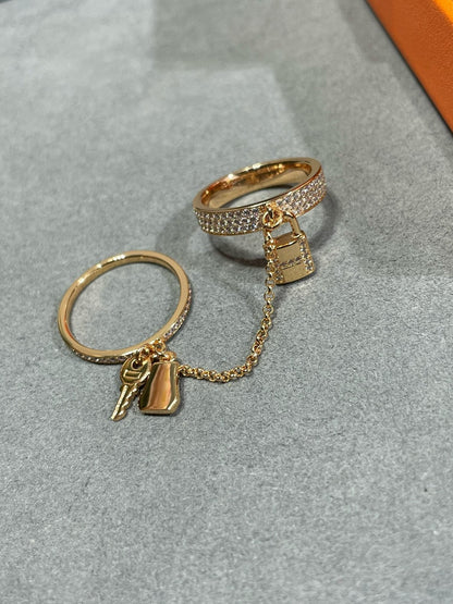 [Am jewelry]HM KELLY CLOCHETTE DOUBLE RING IN  WITH DIAMONDS