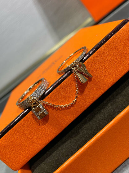 [Am jewelry]HM KELLY CLOCHETTE DOUBLE RING IN  WITH DIAMONDS