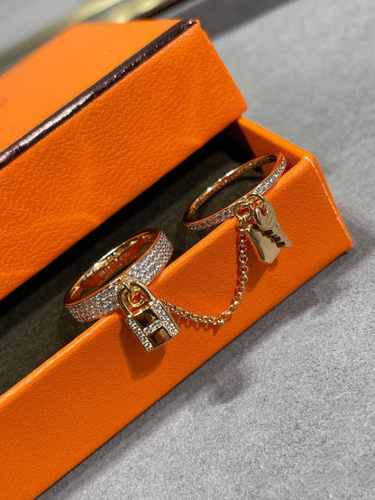 [Am jewelry]HM KELLY CLOCHETTE DOUBLE RING IN  WITH DIAMONDS