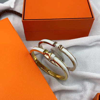 [Am jewelry]CLASSIC HM CLIC WHITE 8MM ENAMEL BRACELET