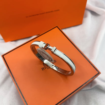 [Am jewelry]CLASSIC HM CLIC WHITE 8MM ENAMEL BRACELET