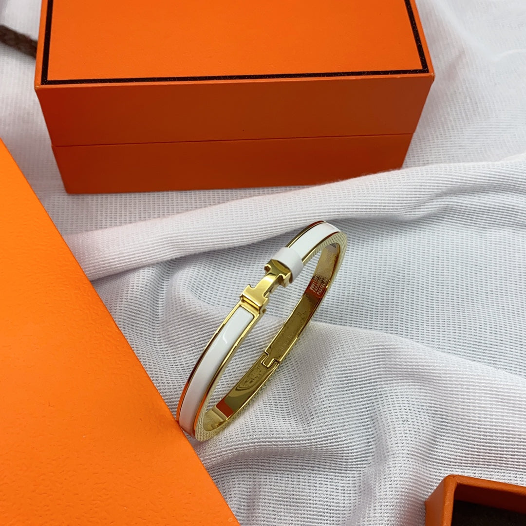 [Am jewelry]CLASSIC HM CLIC WHITE 8MM ENAMEL BRACELET