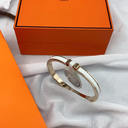 [Am jewelry]CLASSIC HM CLIC WHITE 8MM ENAMEL BRACELET