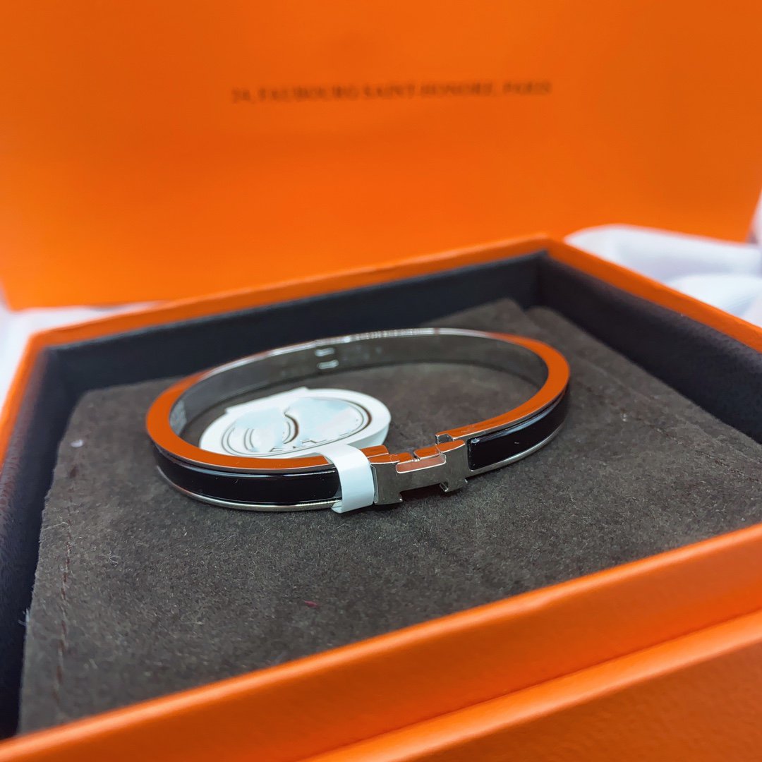 [Am jewelry]CLASSIC HM CLIC BLACK 8MM ENAMEL BRACELET