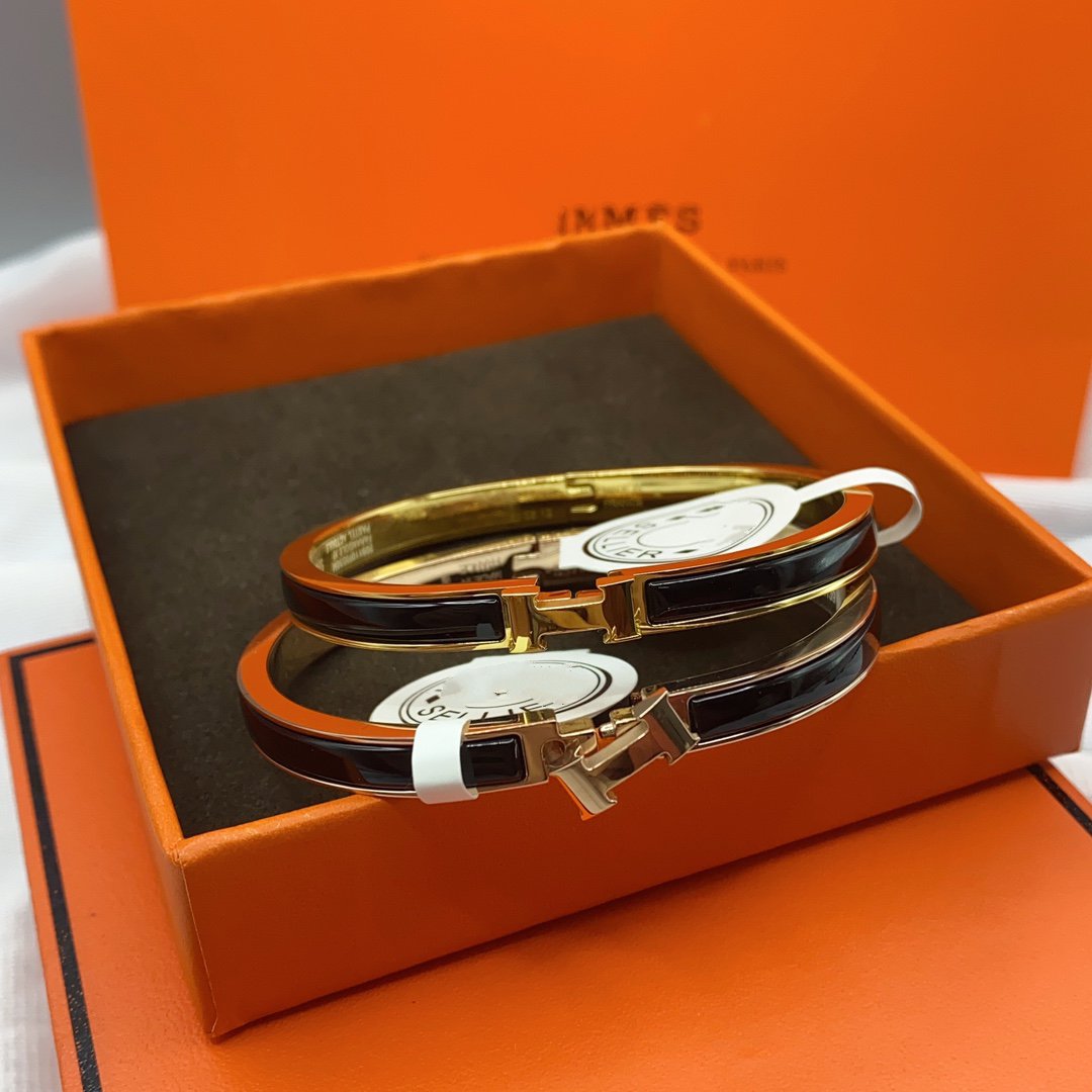 [Am jewelry]CLASSIC HM CLIC BLACK 8MM ENAMEL BRACELET