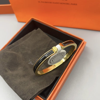 [Am jewelry]CLASSIC HM CLIC BLACK 8MM ENAMEL BRACELET