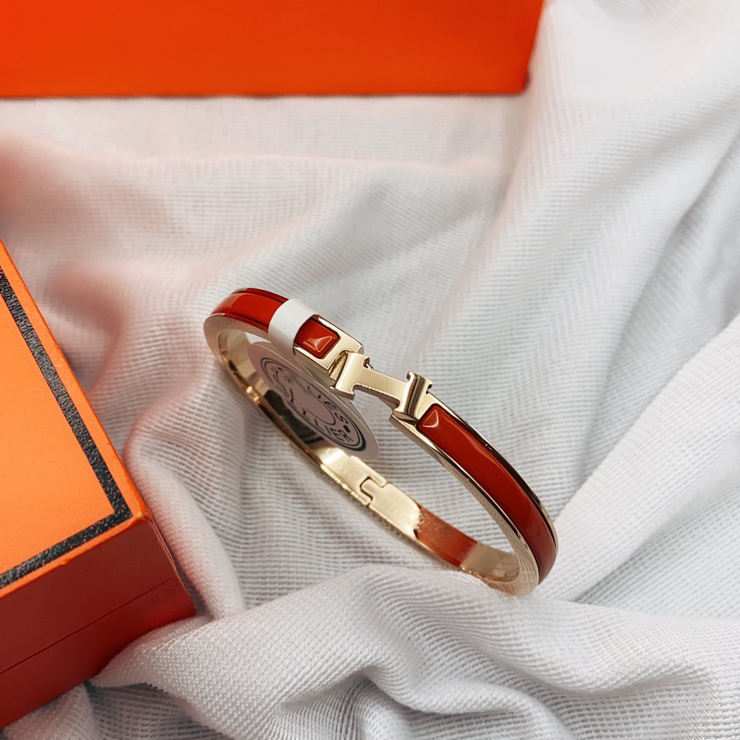 [Am jewelry]CLASSIC HM CLIC RED 8MM ENAMEL BRACELET
