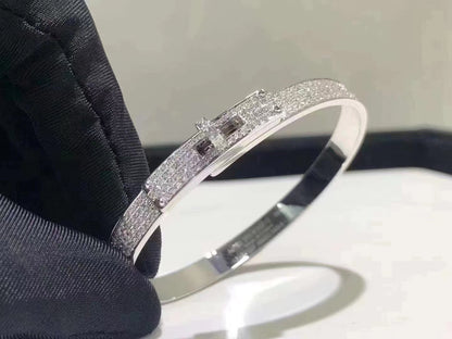 [Am jewelry]HM KELLY BRACELET IN SILVER AND FULL PAVE DIAMOND