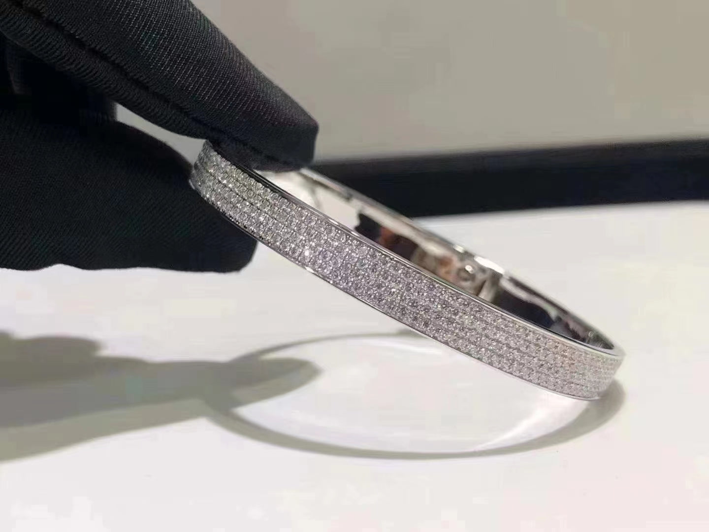 [Am jewelry]HM KELLY BRACELET IN SILVER AND FULL PAVE DIAMOND