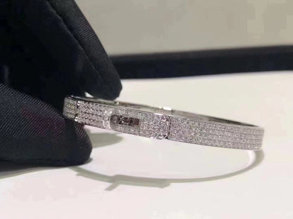 [Am jewelry]HM KELLY BRACELET IN SILVER AND FULL PAVE DIAMOND