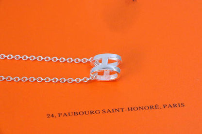 [Am jewelry]HM NECKLACE H LETTER OVAL SERIES