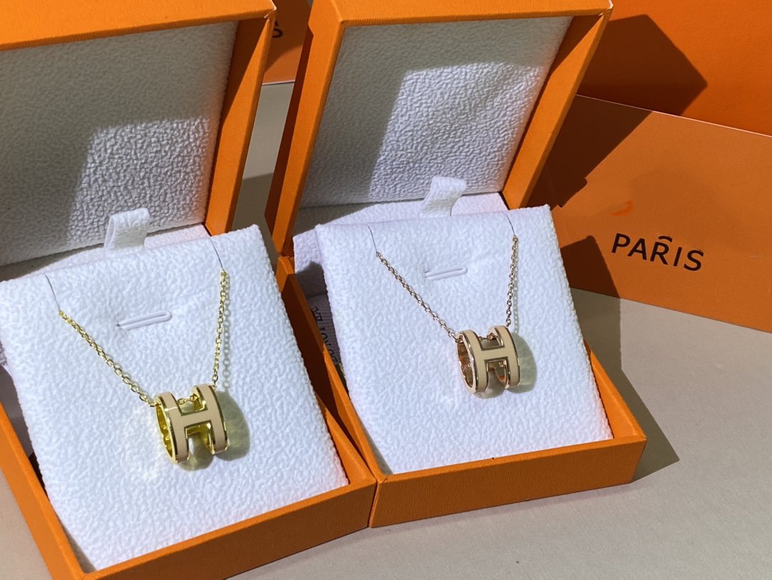 [Am jewelry]HM CLIC YELLOW ENAMEL GOLD NECKLACE