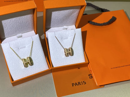 [Am jewelry]HM CLIC YELLOW ENAMEL GOLD NECKLACE