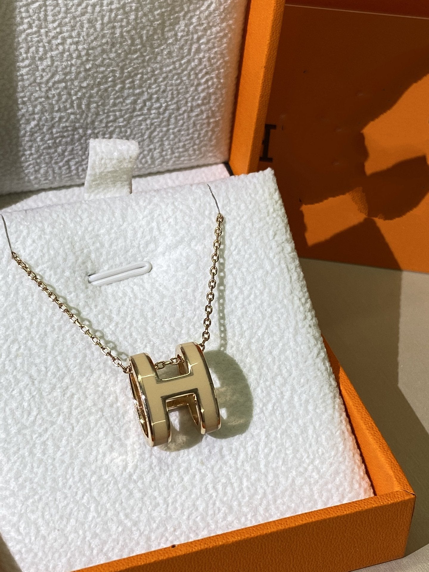 [Am jewelry]HM CLIC YELLOW ENAMEL GOLD NECKLACE