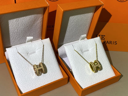 [Am jewelry]HM CLIC YELLOW ENAMEL GOLD NECKLACE