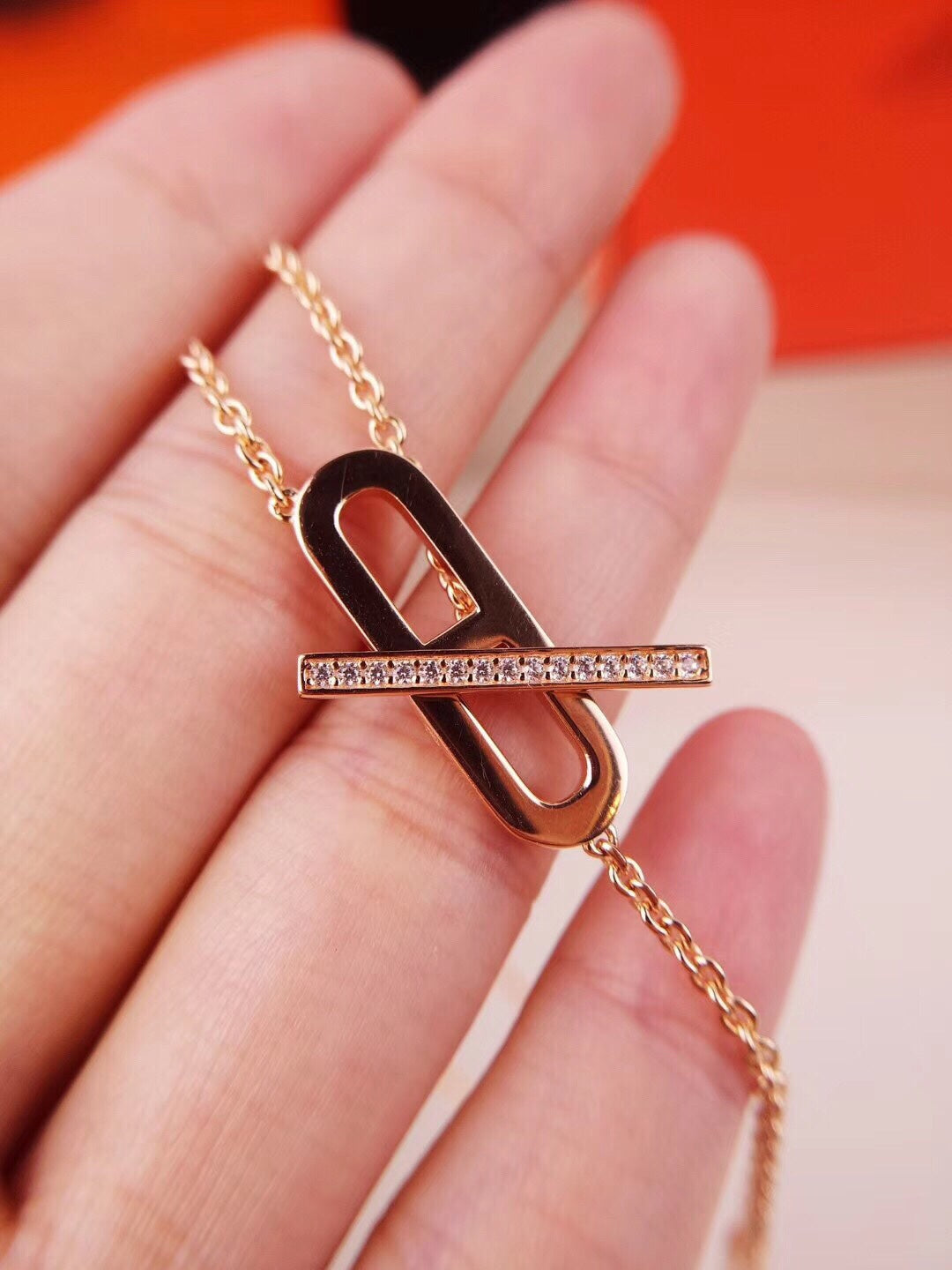 [Am jewelry]HM FIRE PIG NOSE NECKLACE TRENDY STREET