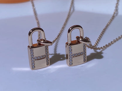 [Am jewelry]HM ADVANCED NICHE LOCK HEAD NECKLACE DIAMONDS
