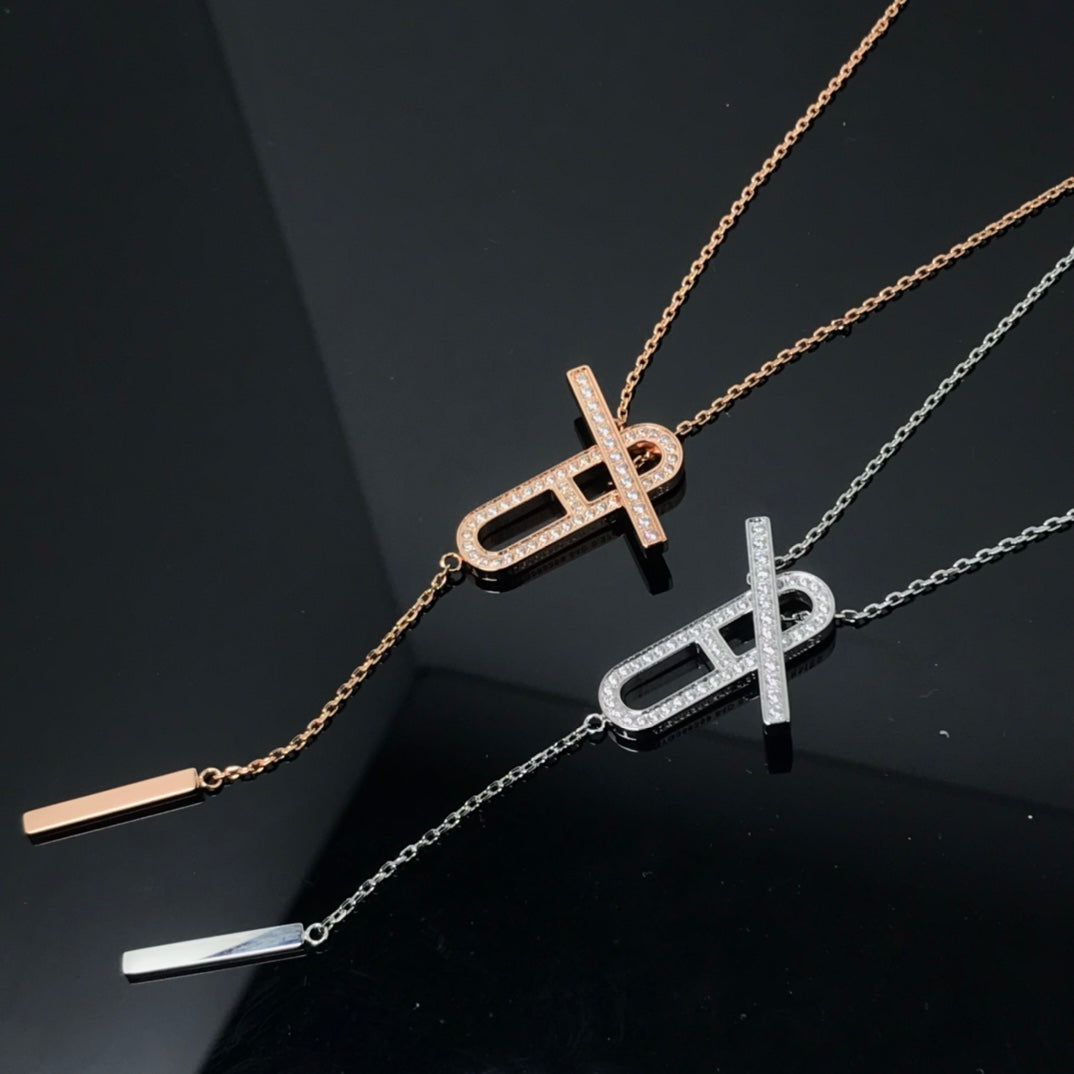[Am jewelry]HM NECKLACE PLATINUM ROSE GOLD DIAMOND