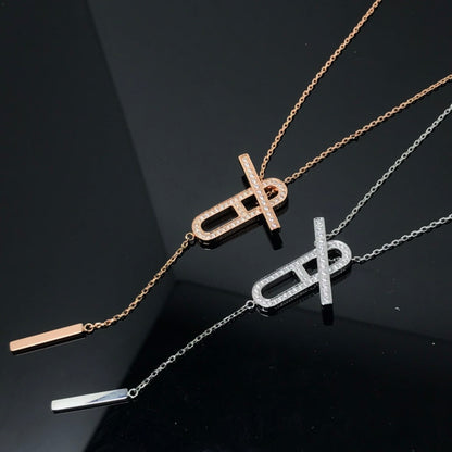 [Am jewelry]HM NECKLACE PLATINUM ROSE GOLD DIAMOND
