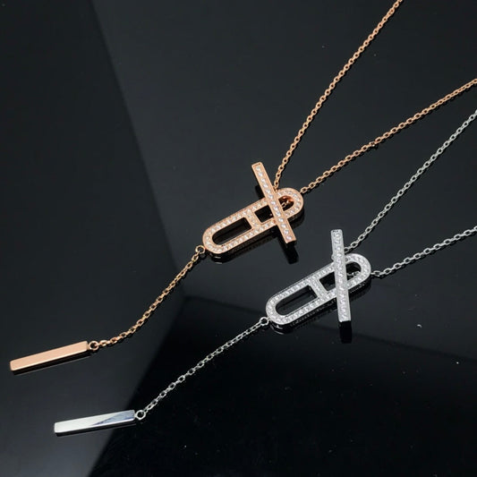 [Am jewelry]HM NECKLACE PLATINUM ROSE GOLD DIAMOND