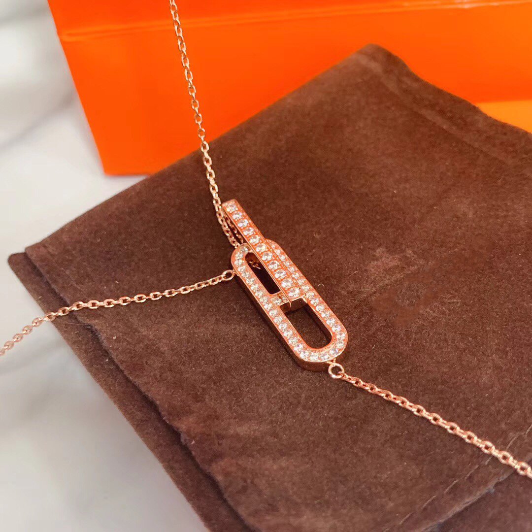 [Am jewelry]HM NECKLACE PLATINUM ROSE GOLD DIAMOND