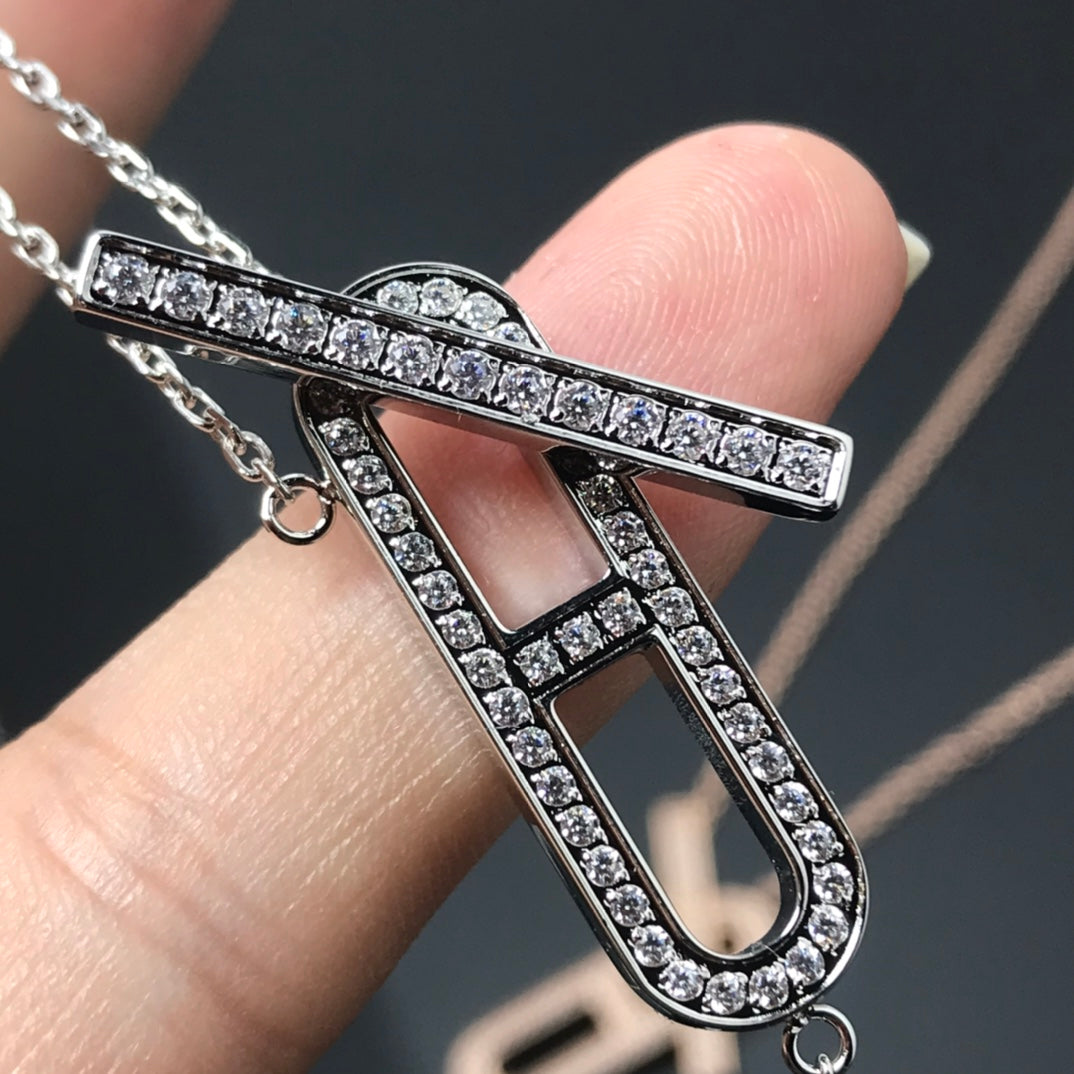 [Am jewelry]HM NECKLACE PLATINUM ROSE GOLD DIAMOND
