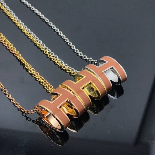 [Am jewelry]H NECKLACE BROWN