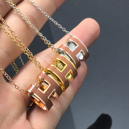 [Am jewelry]H NECKLACE BROWN