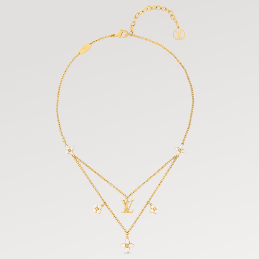 [Am jewelry]FLOWERGRAM GOLD MOP DOUBLE ROW NECKLACE