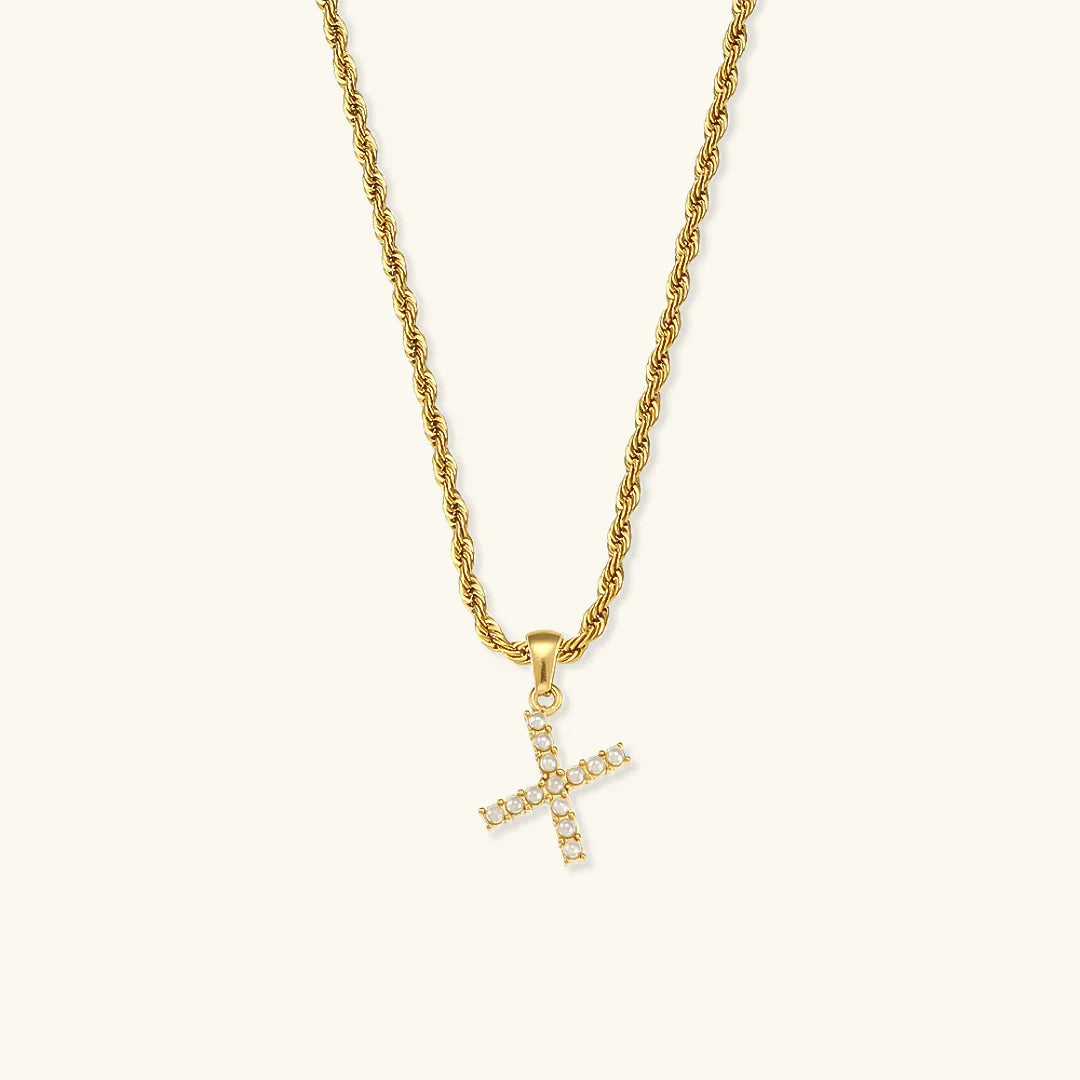 [AM Jewels]Elodie Initial Letter Pearl Necklace